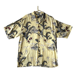 Gotcha Sport Vintage Short Sleeve Hawaiian Shirt Mens XL 100% Rayon Yellow